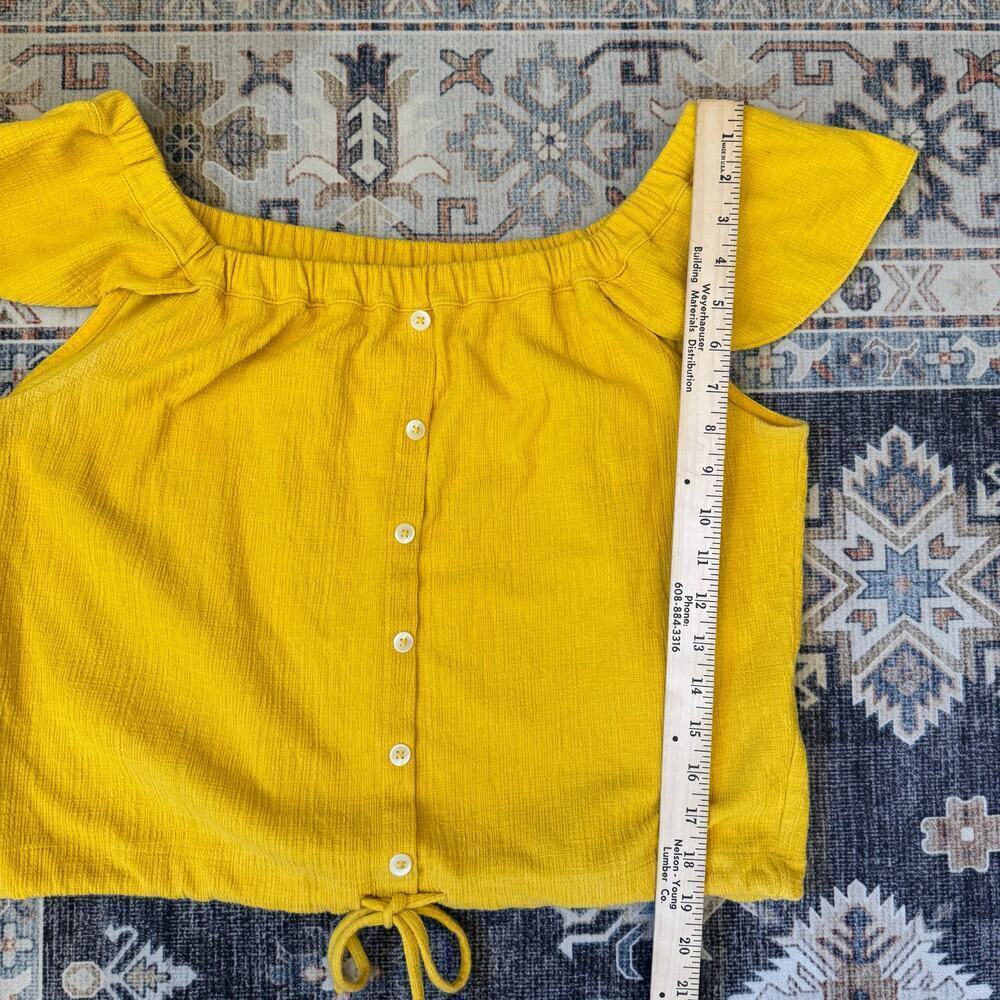 Madewell Texture & Thread Off-the-Shoulder Top Golden Yellow Women’s Size XL - Picture 8 of 11